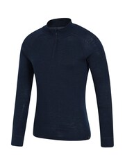 Mountain Warehouse Blue Merino Zip Neck Thermal Top - Mens - Image 4 of 4