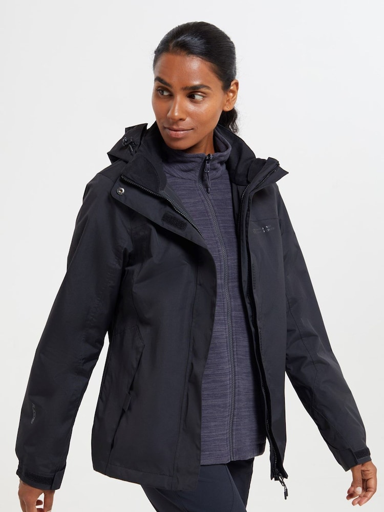 Schwarz - Mountain Warehouse Wasserabweisende 3-in-1-Felljacke - Damen - Bild 2 von 3