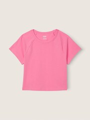 Victoria's Secret PINK Dreamy Pink Cotton ShortSleeve Raglan Crop Top - Image 4 of 4