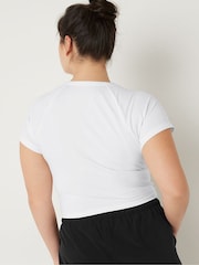 Victoria's Secret PINK Optic White Cotton Short Sleeve Raglan Crop Top - Image 2 of 4