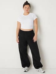 Victoria's Secret PINK Optic White Cotton Short Sleeve Raglan Crop Top - Image 3 of 4