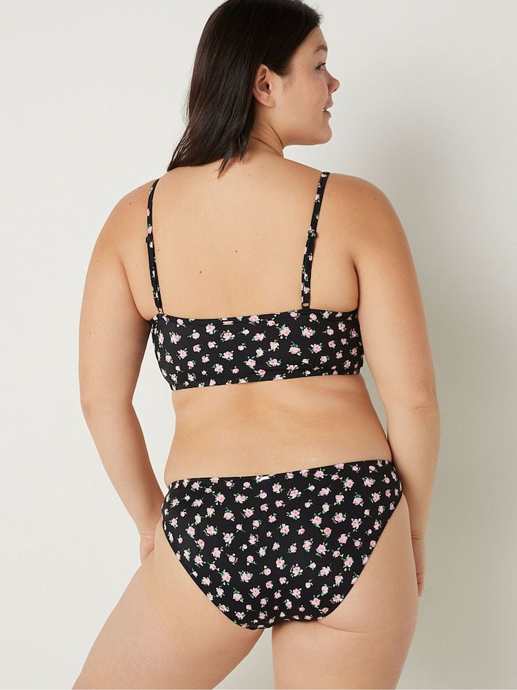 Victoria's Secret PINK Pure Black Floral Brief Bikini Bottom - Image 2 of 4