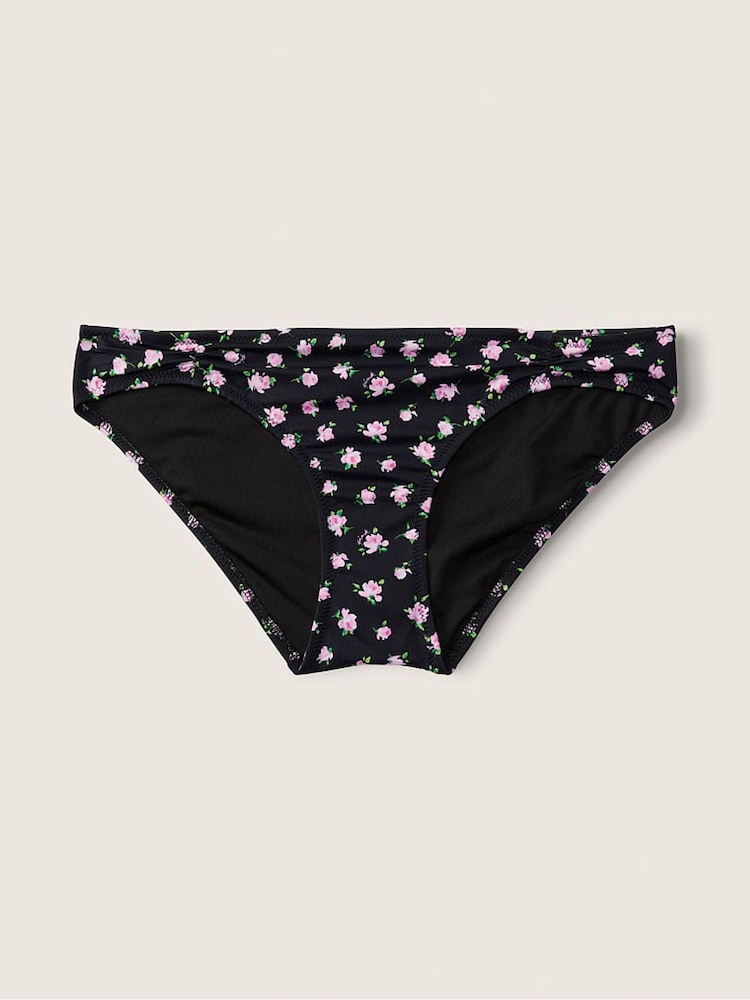 Victoria's Secret PINK Pure Black Floral Brief Bikini Bottom - Image 4 of 4