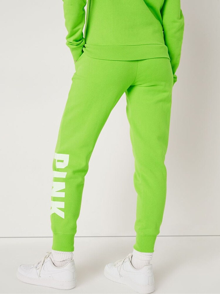 Victoria's Secret PINK Bloom Green Fleece Lounge Jogger - Image 2 of 3 Victoria's Secret PINK Bloom Green Fleece Lounge Jogger - Image 2 of 3