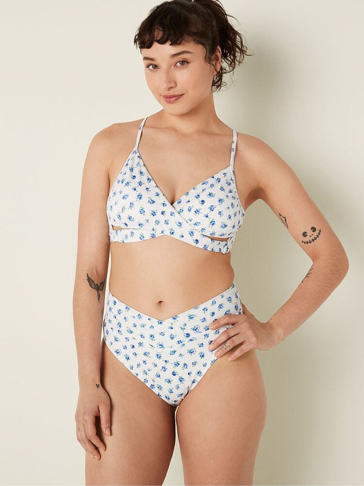 Victoria's Secret PINK Morning Sky Floral Cross Over Bikini Bottom - Image 1 of 4 Victoria's Secret PINK Morning Sky Floral Cross Over Bikini Bottom - Image 1 of 4