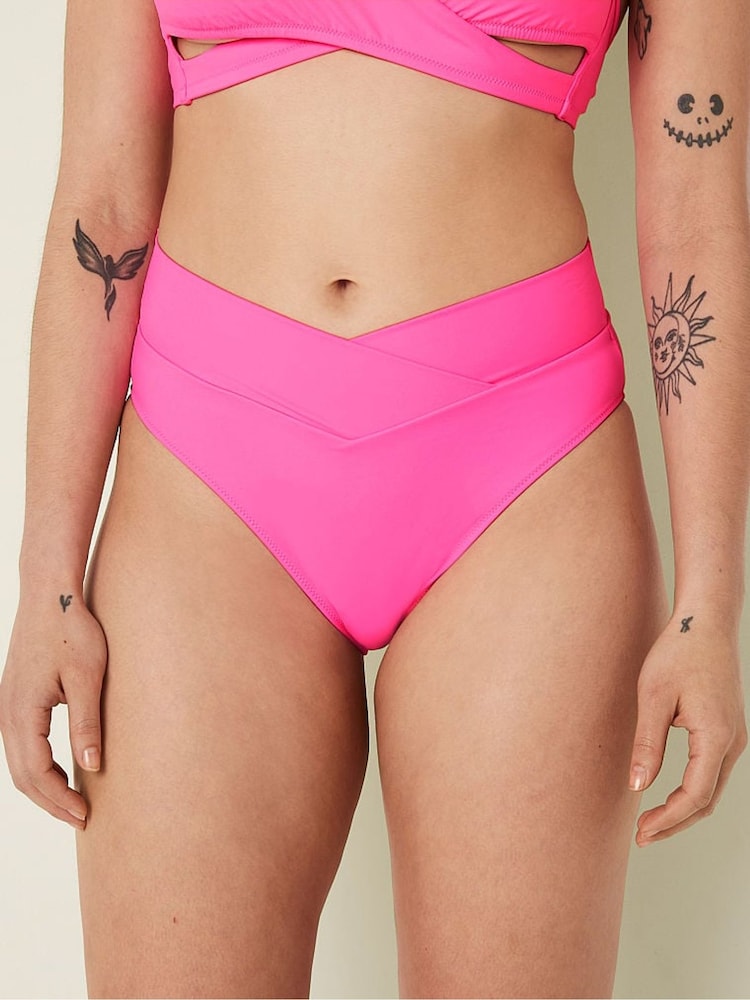 Victoria's Secret PINK Pink Radiant Rose Cross Over Bikini Bottom - Image 1 of 4 Victoria's Secret PINK Pink Radiant Rose Cross Over Bikini Bottom - Image 1 of 4