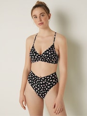 Victoria's Secret PINK Pure Black Floral Body Wrap Bikini Top - Image 2 of 4