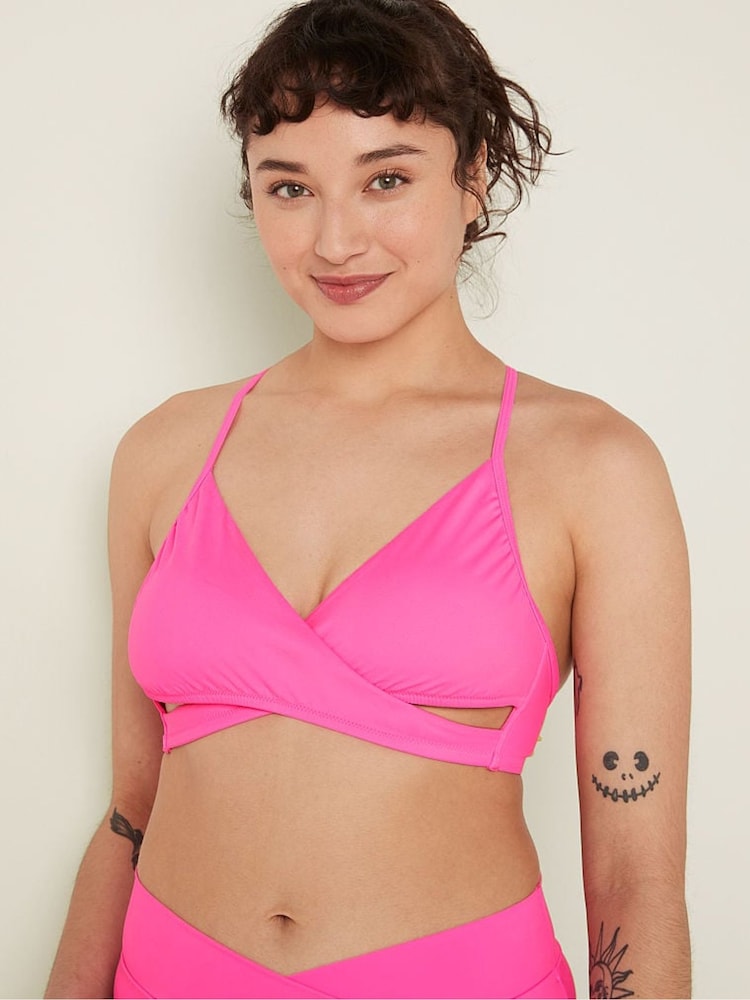 Victoria's Secret PINK Radiant Rose Pink Body Wrap Bikini Top - Image 1 of 4