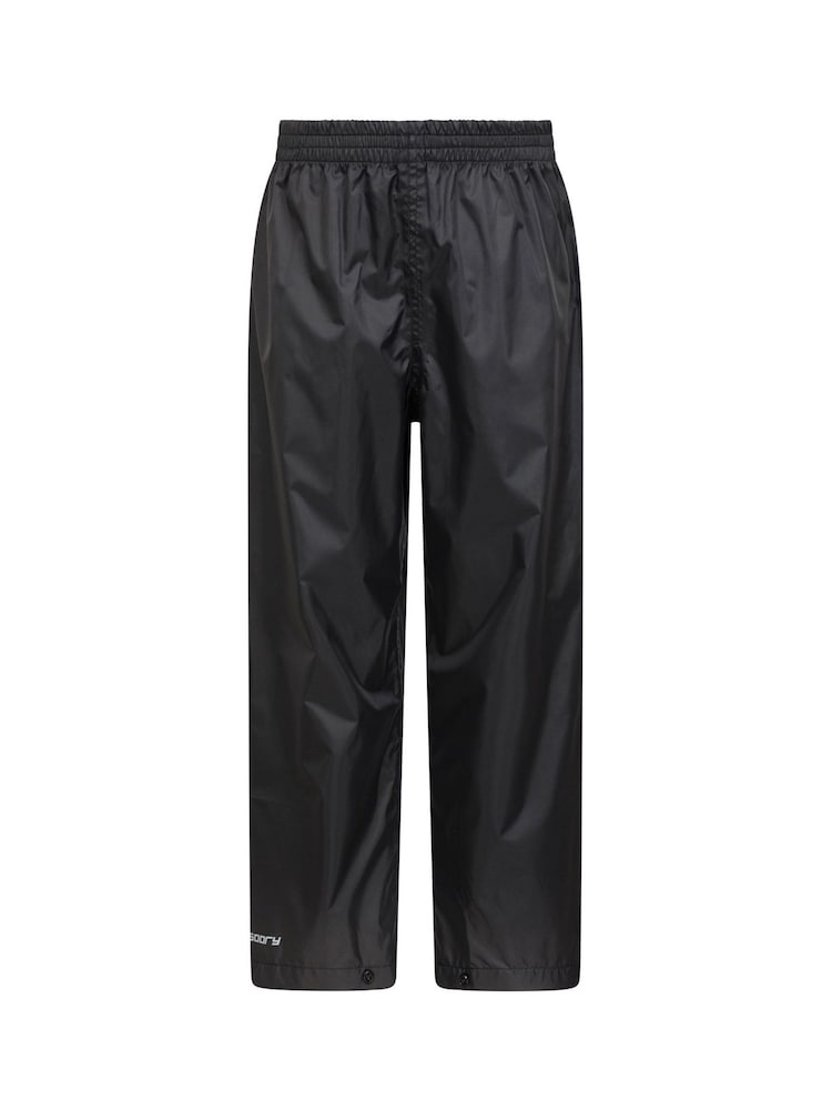 Mountain Warehouse Black Pakka Waterproof Over Trousers - Kids - Image 1 of 2 Mountain Warehouse Black Pakka Waterproof Over Trousers - Kids - Image 1 of 2