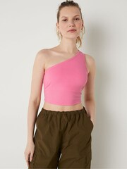 Victoria's Secret PINK Dreamy Pink Shrunken One Shoulder Shelf Tank Top - Image 1 of 1