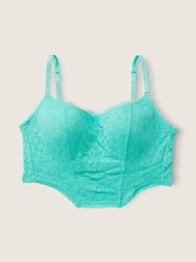 Victoria's Secret PINK Teal Ice Green Lace Lightly Lined Corset Bralette - Image 3 of 4