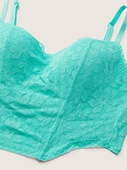 Victoria's Secret PINK Teal Ice Green Lace Lightly Lined Corset Bralette - Image 4 of 4