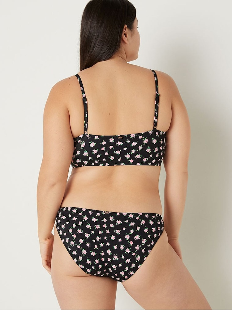 Victoria's Secret PINK Pure Black Floral Cutout Bikini Top - Image 2 of 4 Victoria's Secret PINK Pure Black Floral Cutout Bikini Top - Image 2 of 4