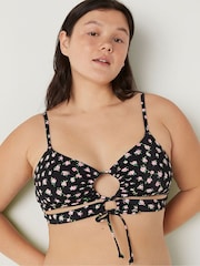 Victoria's Secret PINK Pure Black Floral Cutout Bikini Top - Image 3 of 4