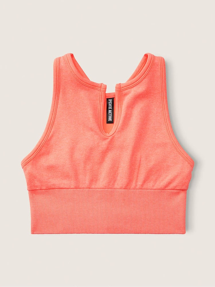 Victoria's Secret PINK Coral Flash Orange Seamless Sports Bra - Image 4 of 4