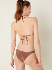 Victoria's Secret PINK Soft Cappuccino Brown Triangle Shimmer Bikini Top - Image 2 of 4