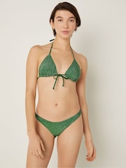 Victoria's Secret PINK Forest Pine Green Triangle Shimmer Bikini Top - Image 1 of 4