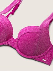 Victoria's Secret PINK Dahlia Magenta Purple Push Up Shimmer Bikini Top - Image 4 of 4