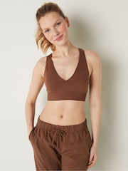Victoria's Secret PINK Soft Cappuccino Brown Seamless Plunge Bralette - Image 1 of 4
