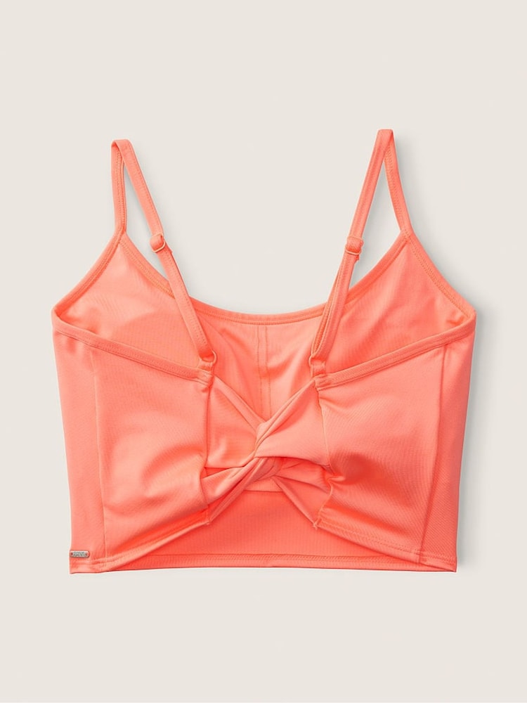 Victoria's Secret PINK Coral Flash Orange Ultimate Lightly Lined Twist Back Sports Bra - Image 2 of 2 Victoria's Secret PINK Coral Flash Orange Ultimate Lightly Lined Twist Back Sports Bra - Image 2 of 2