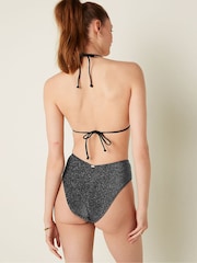 Victoria's Secret PINK Pure Black Triangle Shimmer Bikini Top - Image 2 of 4
