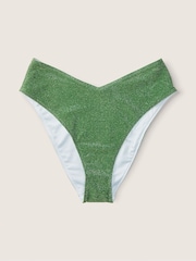 Victoria's Secret PINK Forest Pine Green Brazilian Shimmer High Waist Cheeky Bikini Bottom - Image 3 of 4