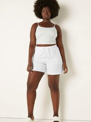 Victoria's Secret PINK Optic White Mesh Curve Hem Dad Short - Image 3 of 4