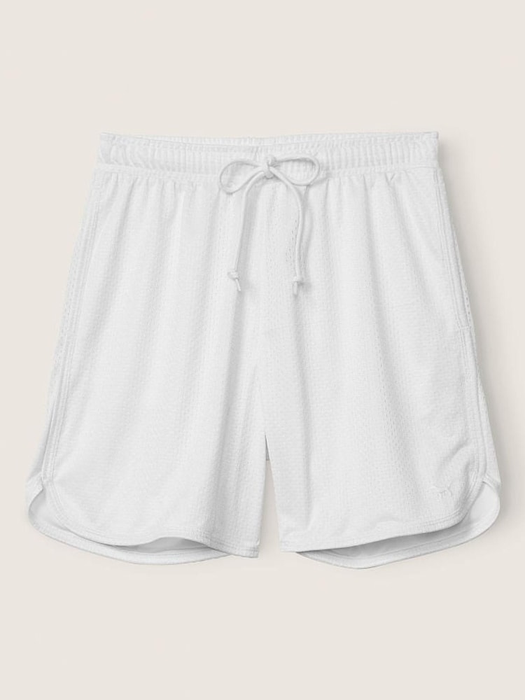 Victoria's Secret PINK Optic White Mesh Curve Hem Dad Short - Image 4 of 4
