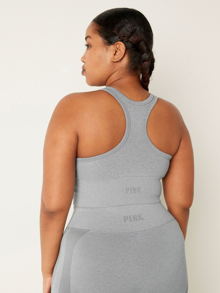Victoria's Secret PINK Grey Oasis Seamless Sports Bra - Image 2 of 4