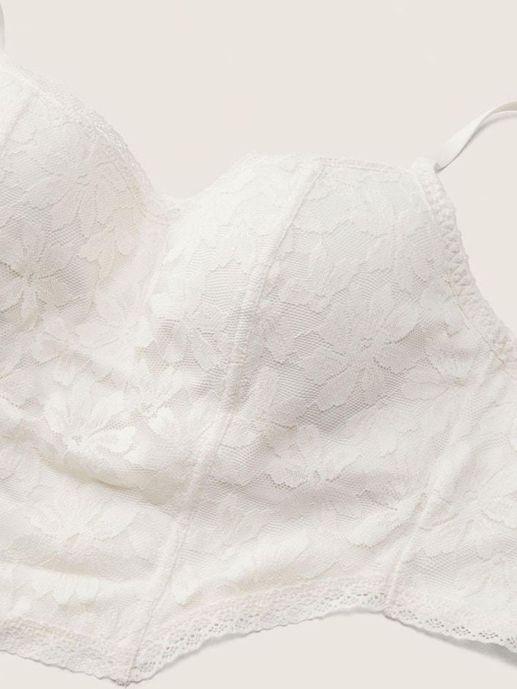 Victoria's Secret PINK Coconut White Lace Lightly Lined Corset Bralette - Image 4 of 4 Victoria's Secret PINK Coconut White Lace Lightly Lined Corset Bralette - Image 4 of 4
