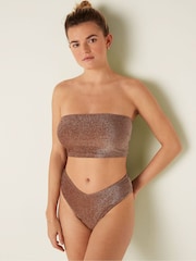 Victoria's Secret PINK Soft Cappucino Strapless Shimmer Bikini Top - Image 1 of 5
