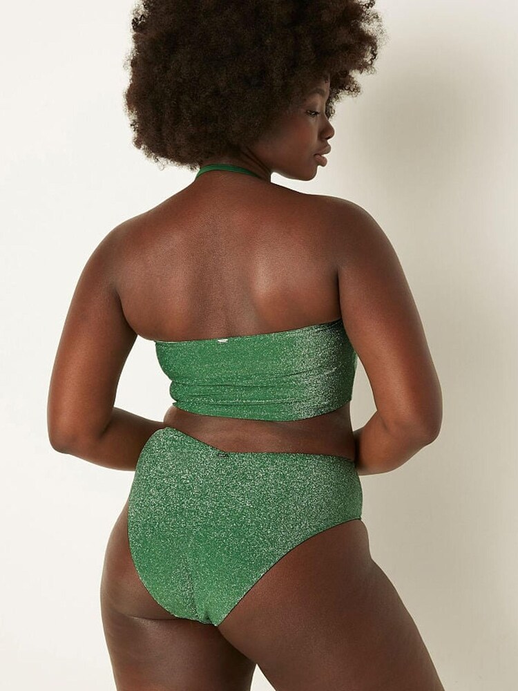 Victoria's Secret PINK Forest Pine Strapless Shimmer Bikini Top - Image 2 of 5 Victoria's Secret PINK Forest Pine Strapless Shimmer Bikini Top - Image 2 of 5