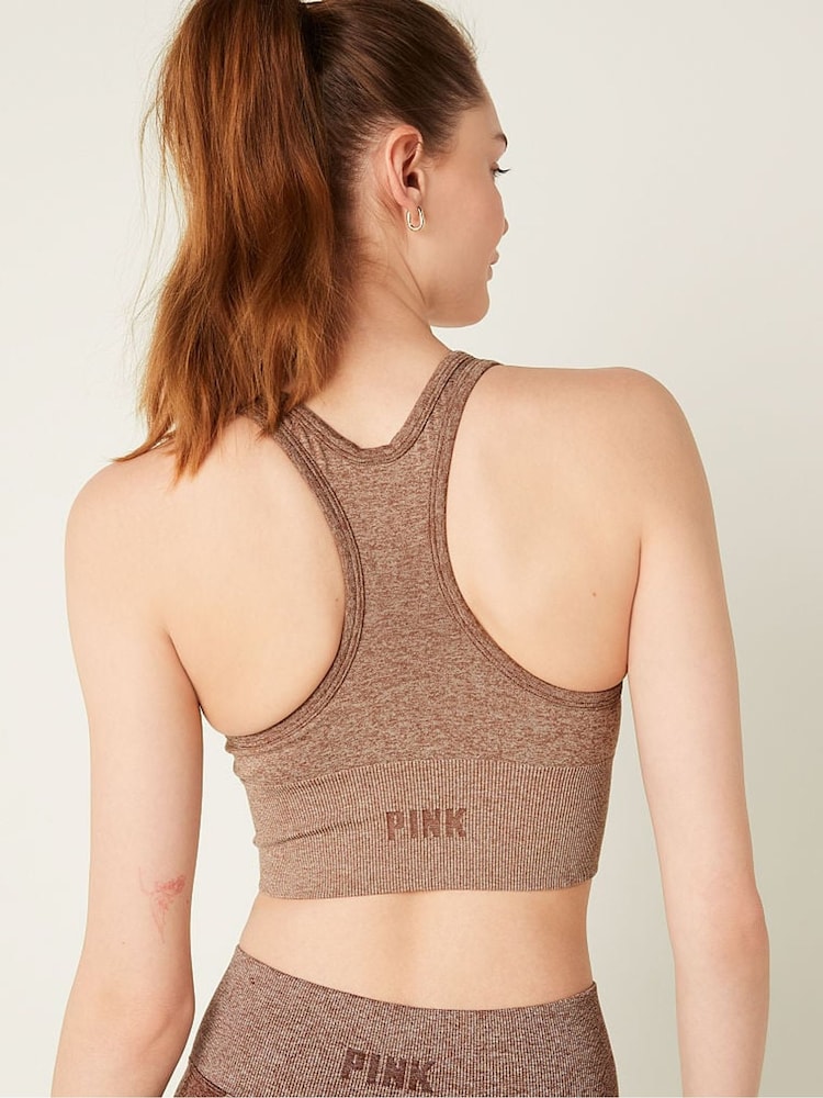 Victoria's Secret PINK Soft Cappuccino Brown Seamless Sports Bra - Image 2 of 4 Victoria's Secret PINK Soft Cappuccino Brown Seamless Sports Bra - Image 2 of 4