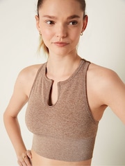 Victoria's Secret PINK Soft Cappuccino Brown Seamless Sports Bra - Image 3 of 4