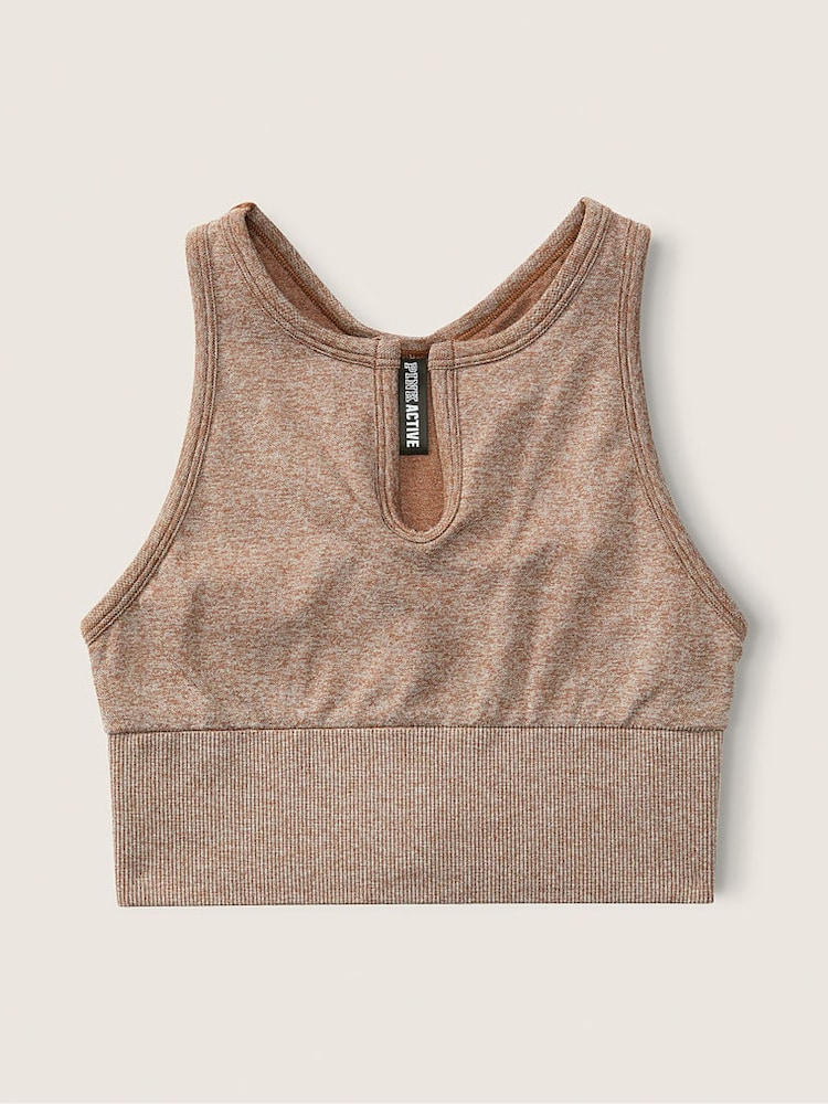 Victoria's Secret PINK Soft Cappuccino Brown Seamless Sports Bra - Image 4 of 4 Victoria's Secret PINK Soft Cappuccino Brown Seamless Sports Bra - Image 4 of 4
