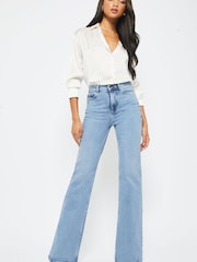 Lipsy Blue High Waist Wide Leg Jeans - Image 3 of 4