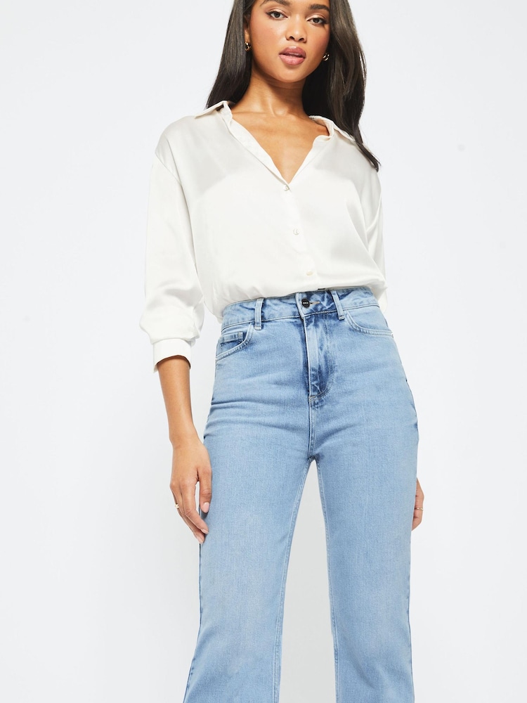 Lipsy Blue High Waist Wide Leg Jeans - Image 4 of 4