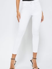 Lipsy White Mid Rise Skinny Kate Jeans - Image 1 of 4