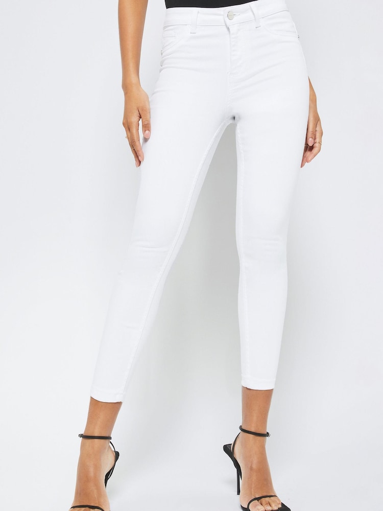 Lipsy White Mid Rise Skinny Kate Jeans - Image 1 of 4