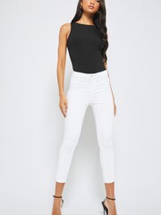 Lipsy White Mid Rise Skinny Kate Jeans - Image 3 of 4
