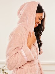 Розовый - Мягкий удлиненный халат с поясом Lipsy - Изображение 4 из 4