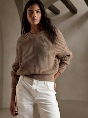 Banana Republic Beige Tiernan Cotton Jumper - Image 1 of 3