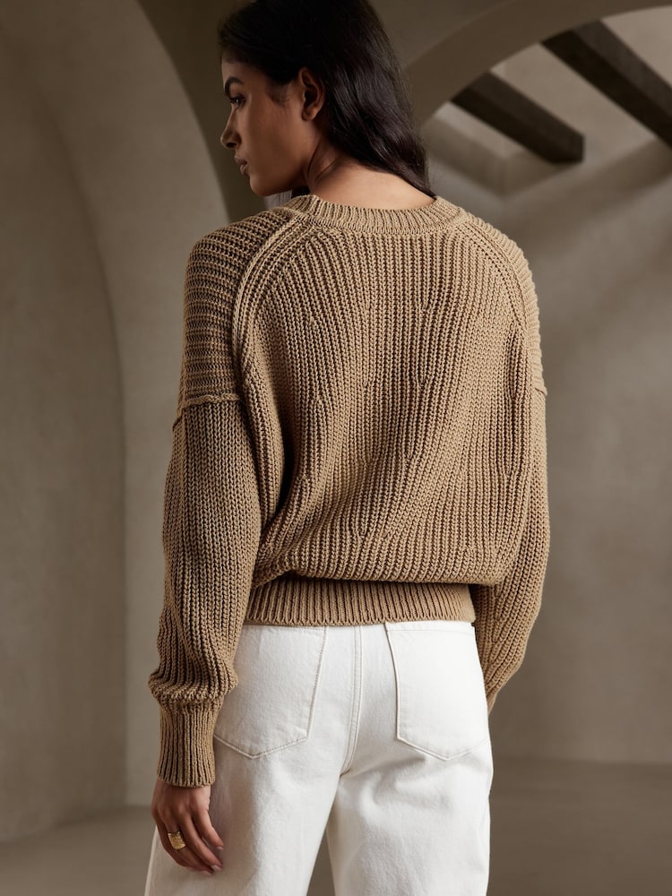 Banana Republic Beige Tiernan Cotton Jumper - Image 2 of 3