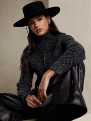 Banana Republic Grey Arran Cable Jumper - Image 1 of 4