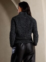 Banana Republic Grey Arran Cable Jumper - Image 2 of 4