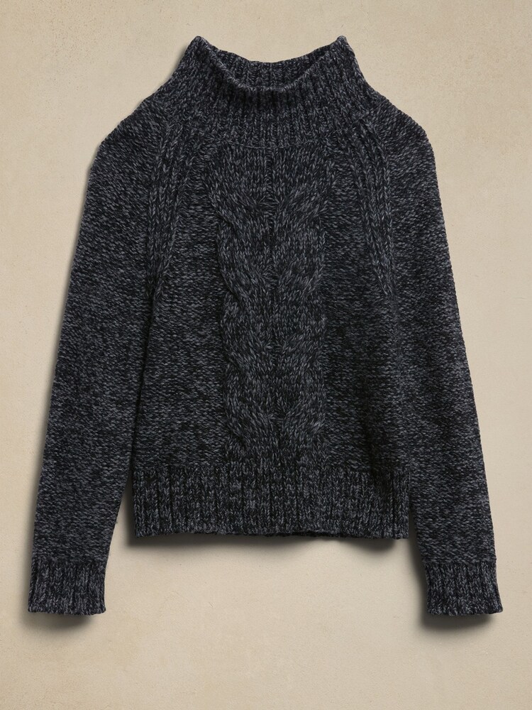 Banana Republic Grey Arran Cable Jumper - Image 4 of 4