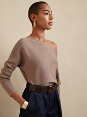 beis - Suéter con hombro descubierto Colleta de Banana Republic - Imagen 1 de 1