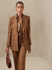 Banana Republic Brown Lido Sculpted Wool Blazer - Image 1 of 4