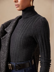 Banana Republic Black Lucci Merino Turtleneck Jumper - Image 3 of 4