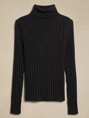 Banana Republic Black Lucci Merino Turtleneck Jumper - Image 4 of 4